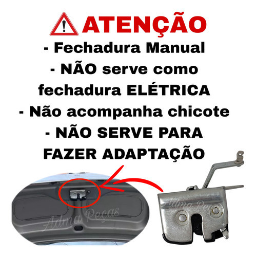 Fechadura Interna Manual Porta Malas Siena 2005 A 2016 Orig 1