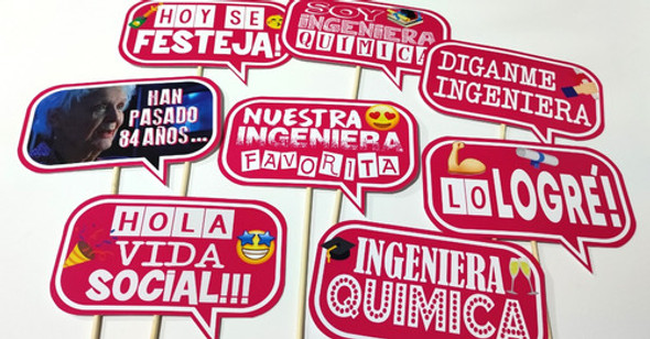Cartelitos Deco Festejos Selfie Props Personalizados X16u 0 Cartelitos Deco Festejos Selfie Props Personalizados X16u 0