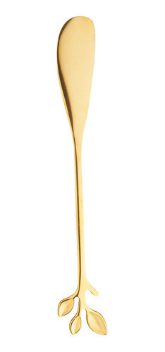Cj 4 Espatulas Aco Inox Leaves Dourado 0