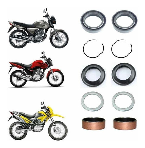 Bucha Guia Deslizante Inf +retentor + Guarda Pó + Titan 150 1