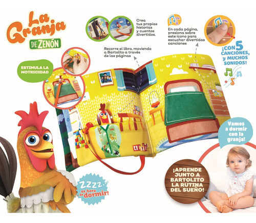 Libro De Cuentos Blando Bebe Niño Granja De Zenon Bartolito 1