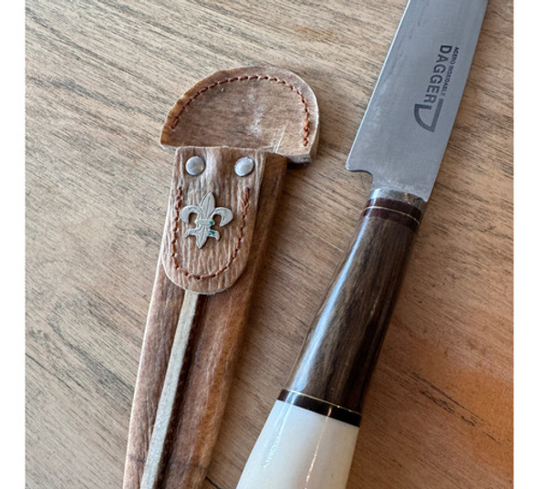 Cuchillo Artesanal Asado Combinado Madera Hueso Vaina Crudo 1