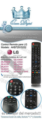 Control Remoto Akb72915252 Para LG Lcd Led Tv 37ld460 Lb460 1