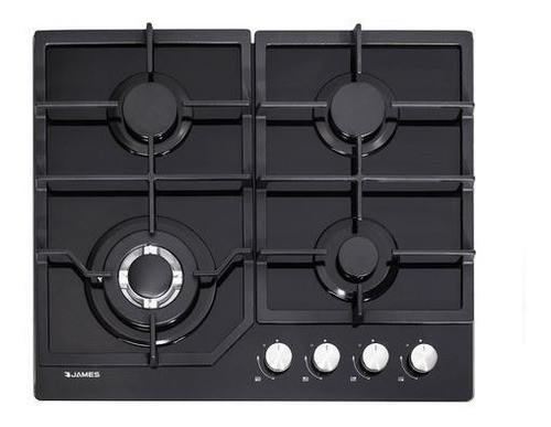 Anafe James 4 H Ag Vnt Vidrio Negro Quemador Triple 1