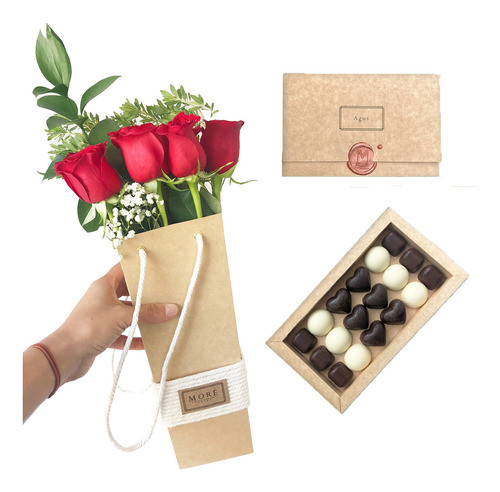 Box 6 Rosas Y 18 Bombones - (ramo De Flores) - Florería 24hr 0