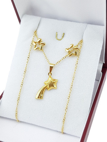 Regalo Collar Con Estrella Fugaz De Los Deseos Y Aros Ench 0
