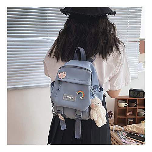 Mochila Mini Para Niños Para Escuela Aesthetic Kawaii Azul 1