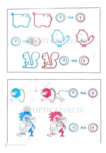 Anaglifos Fijos Para Terapia Visual 0