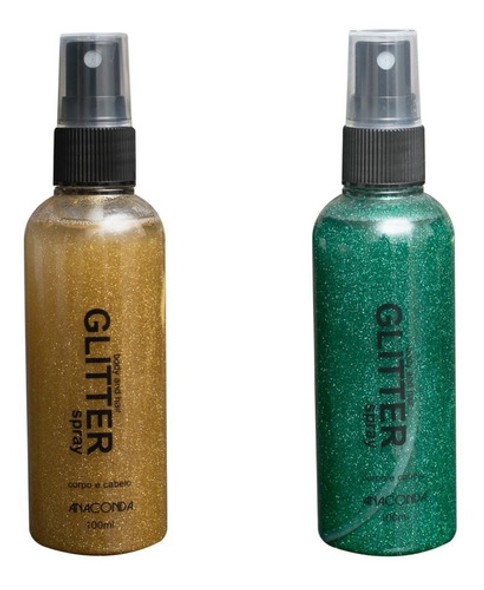 2 Sprays Glitters: Verde E Dourado - Torcida Vai Brasil! 0