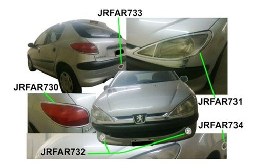 Marco Cubre Aro Faro Inferior Trasero Crom Peugeot 206 207 1