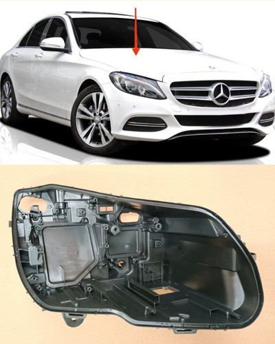 Carcaça Farol Mercedes C200 C180 2015 2016 2017 Lado Direito 1