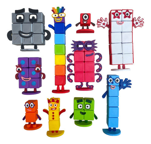 Muñecos Numberblocks Juego Cubos Encastrables Didáctico 3d 0