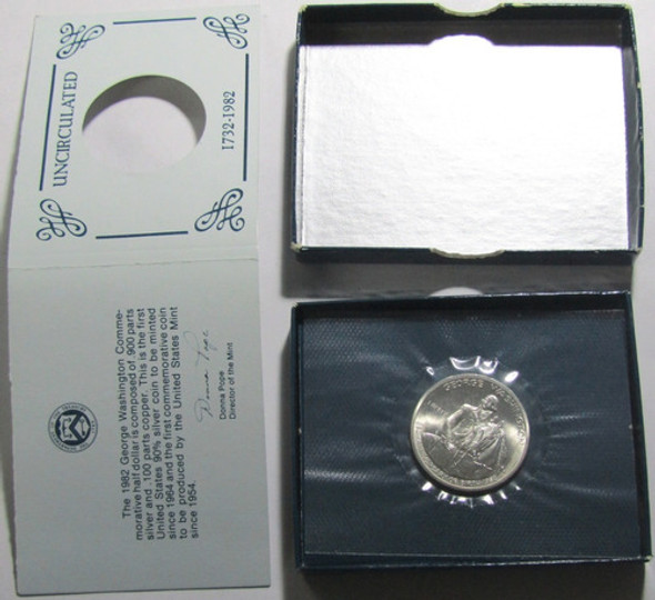 Usa Moneda 1/2 Dolar Plata 1982 Washington Km#208 Proof 1