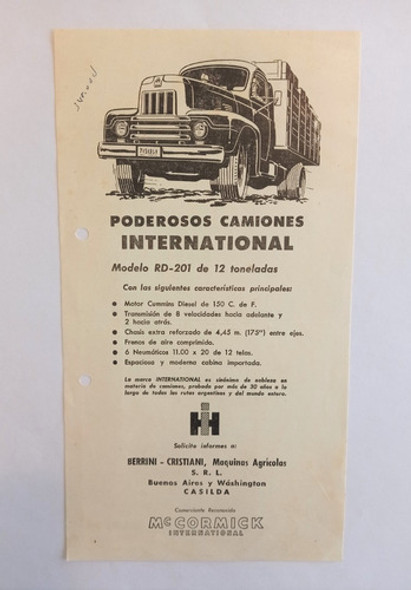 Folleto Publicidad Concesionaria - Camiones International 0
