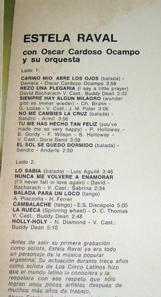 Estela Raval C/ Oscar Cardoso Ocampo Vinilo Lp Argent Kktus 1 Estela Raval C/ Oscar Cardoso Ocampo Vinilo Lp Argent Kktus 1
