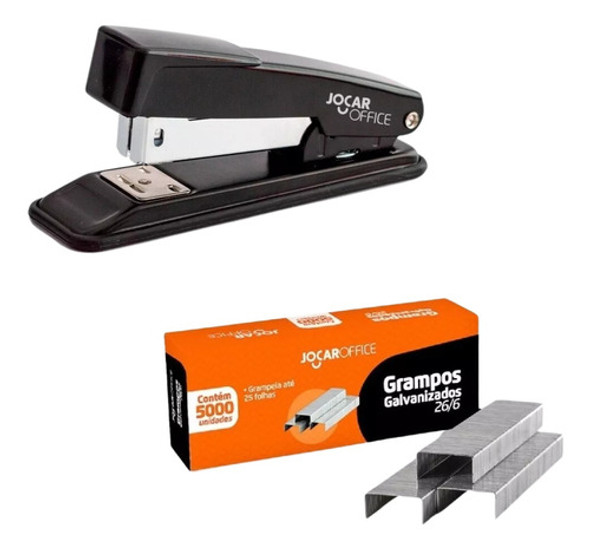 Grampeador Metal + 5000 Grampos 26/6 Galvanizados Escritório 0