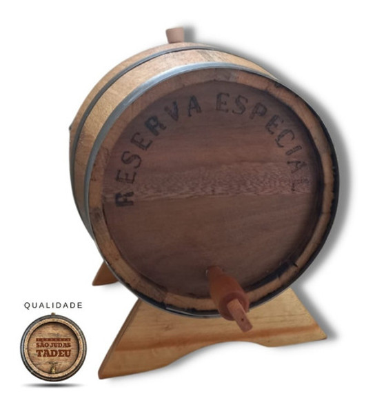 Barril Corote Carvalho 5 Litros Cachaça Pinga Whisky Scoth 1