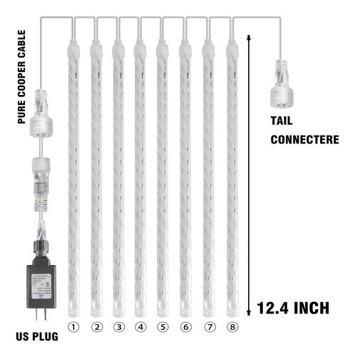 Dazzle Bright 288 Luces Led De Navidad, Luces De Lluvia De M 1