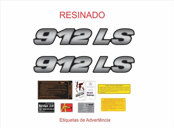 Kit Adesivo Emblema Etiquetas Resinado Mercedes Benz 912 Ls 1