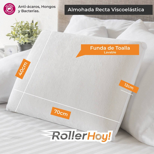 Almohada Inteligente Viscoelastica Pack X2 70x40 Rollerhoy 1