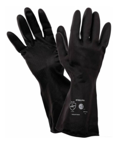 Guante Latex Negro Albañil Flocado 1 Guante Latex Negro Albañil Flocado 1