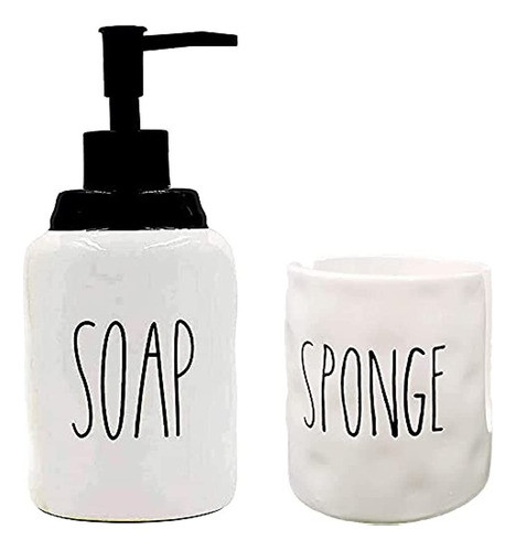 Dispensador De Jabón Y Soporte De Esponja Para Platos, Juego 0