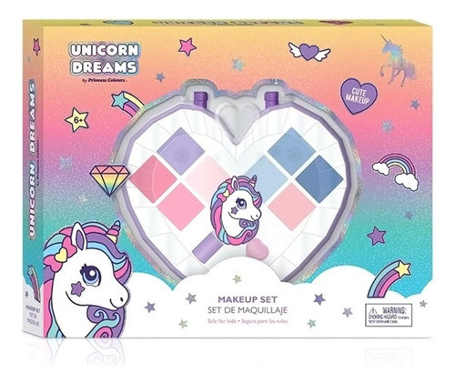 Corazon Facetado Unicorn Dreams Con Maquillaje Infantil 0