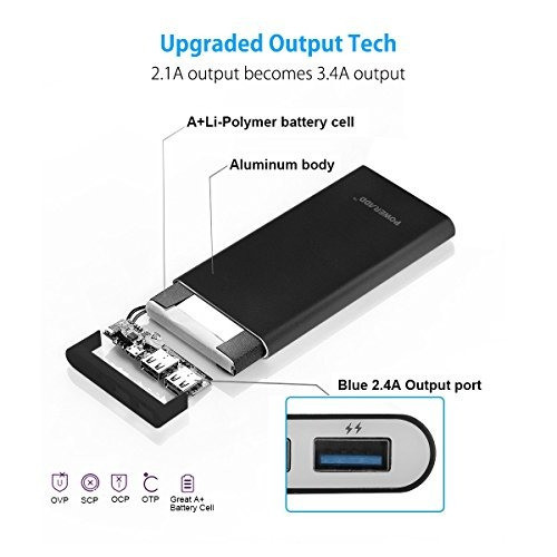 Cargador Portátil Poweradd 10000mah 2 Usb 3.4a Alta Veloc. 1