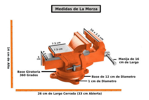 Morsa Banco 4p Simil Barbero Base Giratoria Wokin 1