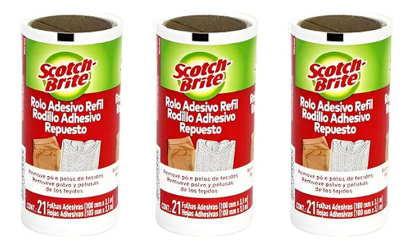 Kit 3 Refil Rolo Adesivo Scoth-brite 3m 0