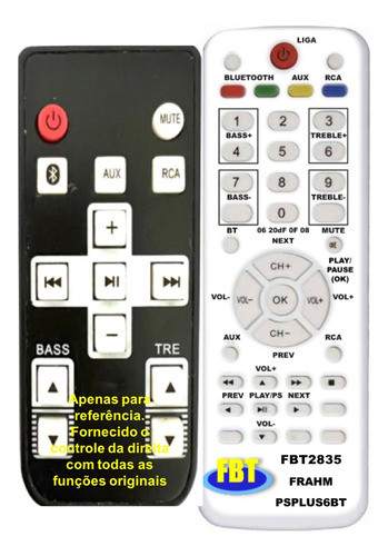 Controle Compatível Com Frahm Kit Psplus6 Bt/cr Bt 4 Fbt2835 0
