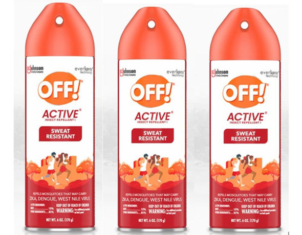 Pack X3 Off Active 170ml - Repelente Resistente Al Sudor 0