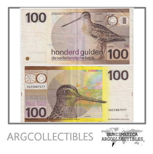 Holanda Billete 100 Gulden 1977 P-97 Vf+ 0