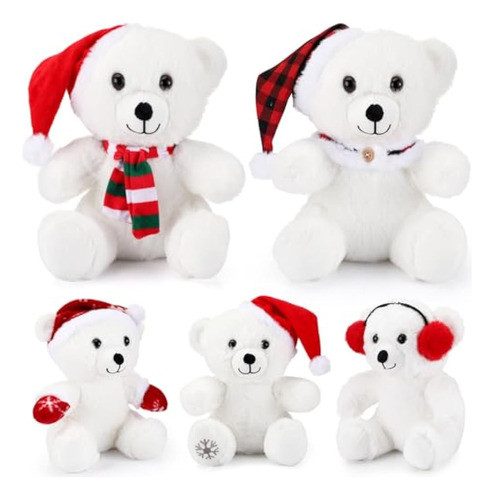 Ceenna 5 Piezas De Osos Blancos De Navidad Con 0