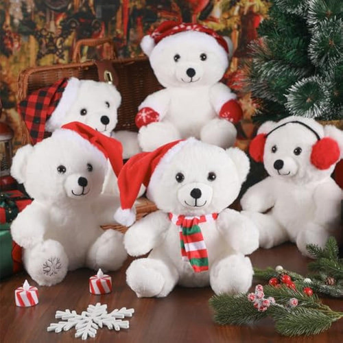 Ceenna 5 Piezas De Osos Blancos De Navidad Con 1