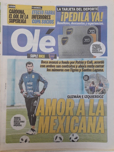 Diario Ole 12 Junio 2018 Paton Guzmán + Suplemento Boca 1