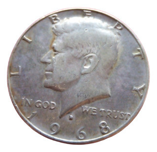 Moneda Usa. Half Dollar. Kennedy 1968. Plata 800. 0