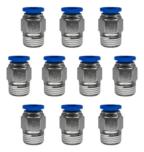 Conector Recto Neumatico 1/2 - 16mm Rosca Macho X10 U 0