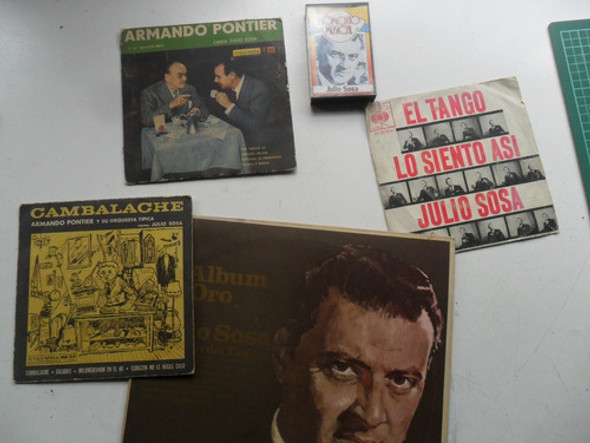 Lote Disco Vinilo Tango Julio Sosa Pontier Casette 0