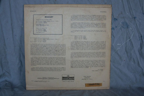 Mozart Louis Kentner Orquesta Philarmonia De Londres Vinilo 1