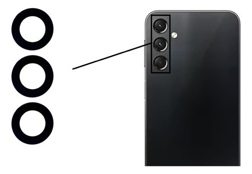 Kit 3 Lentes D Vidrio Repuesto Para Samsung A24 / A245 0