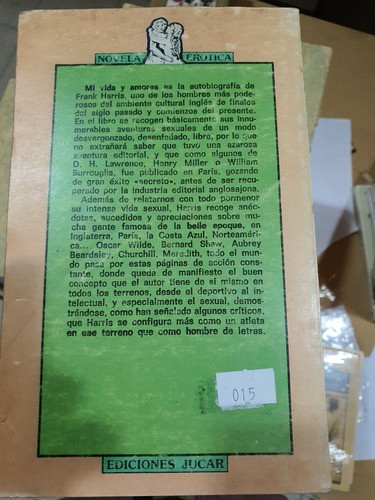 Libro:mi Vida Y Mis Amores - Frank Harris-novela Erotica 1