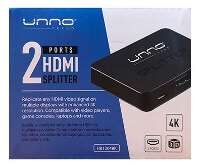 Splitter Unno Hdmi 2 Puertos 1 In/2 Out 4kx2k - Tecnobox 1