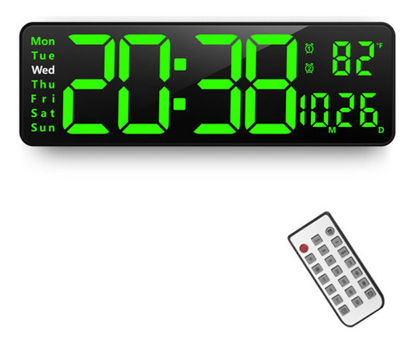 Zgrmbo Reloj De Pared Digital De Gran Tamano Led De 16.2 Pul 0