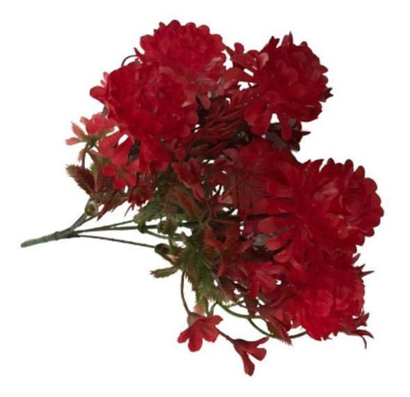 Ramo Crisantemos Artificial X 10 Unidades Flor Deco Pompom 1