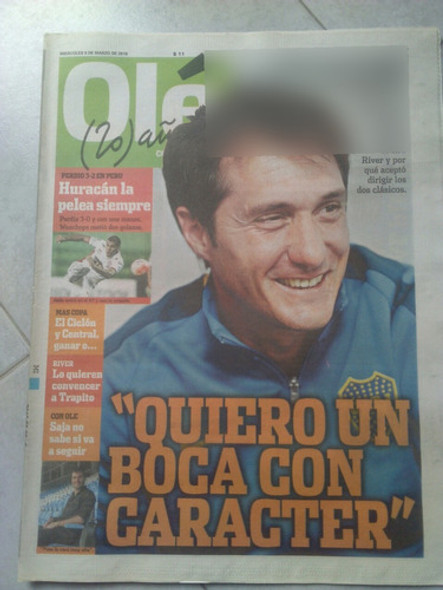 Diario Ole 9 Marzo 2016 Barros Schelotto 0