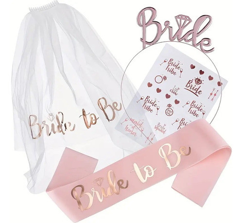 Kit Despedida De Solteira Véu E Tiara Bride Noivinha 0