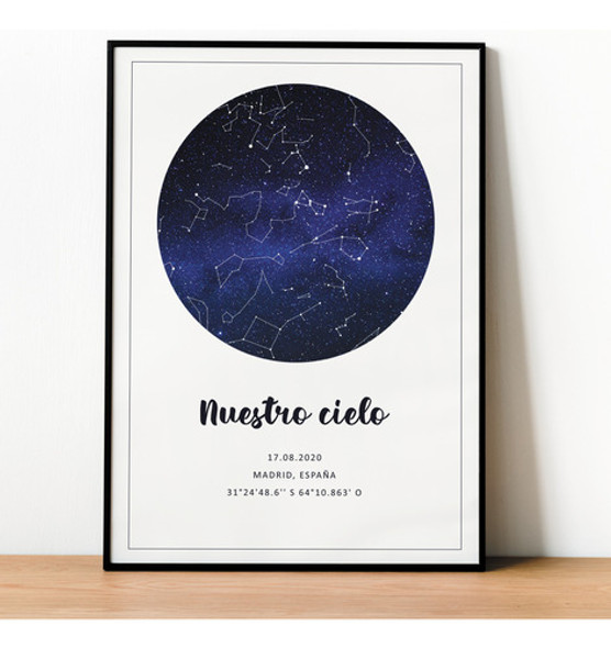 Mapa Estelar Personalizado Lámina Digital Imprimible 0