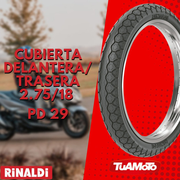 Cubierta Moto 2.75-18 pd29 rinaldi titan Rx S2 1 Cubierta Moto 2.75-18 pd29 rinaldi titan Rx S2 1