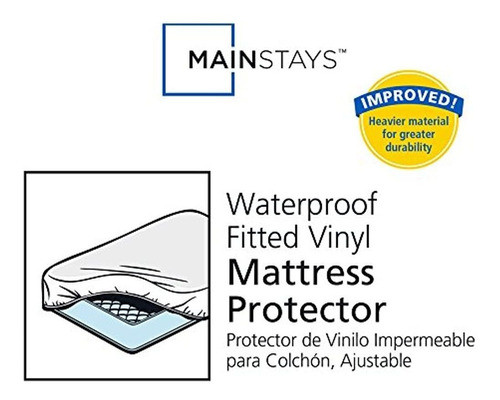 Mainstays Protector De Colchón Tamaño Queen De Vinilo Imperm 1
